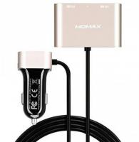 Автомобильное зарядное устройство MOMAX Car Charger With USB Extension Hub 4USB (9.6A) золотой