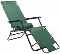 Кресло-шезлонг складной с подголовником, зеленый