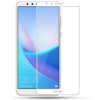 Защитное стекло с рамкой для Huawei Y9 2018 (белый)