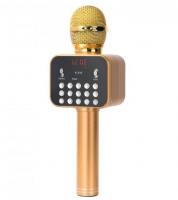 Беспроводной Bluetooth караоке микрофон K-316 с дисплеем (Золотистый)