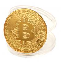 Сувенирная монета Bitcoin (Биткоин), золото