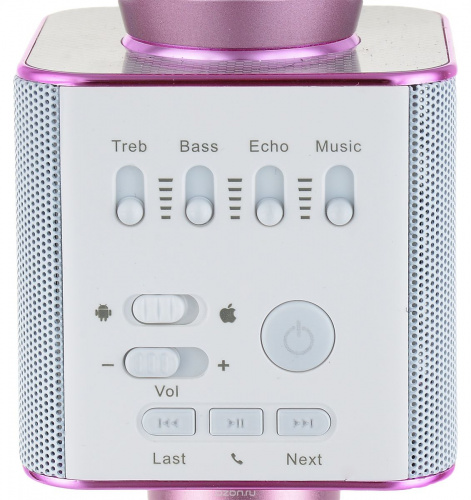 Беспроводной микрофон-караоке с встроенным динамиком Tuxun Q9 розовый