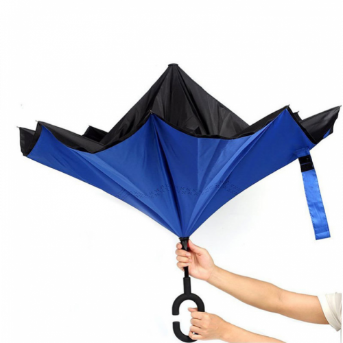 Зонт обратного сложения (зонт наоборот) Синий