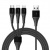 Кабель ROCK 3 in 1 Hi-Tensile Lightning - Micro USB - Type-C - USB black