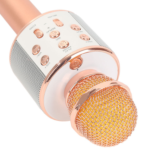 Беспроводной Bluetooth караоке микрофон WSTER WS-858 розовый