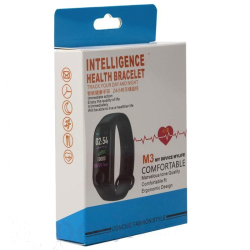 Фитнес браслет Intelligence Health Bracelet M3 (Черный)