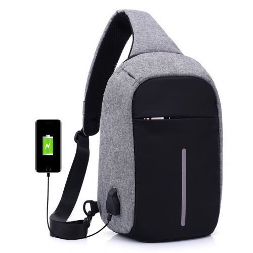 Рюкзаки с USB портом для зарядки телефона серый
