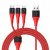 Кабель ROCK 3 in 1 Hi-Tensile Lightning - Micro USB - Type-C - USB red