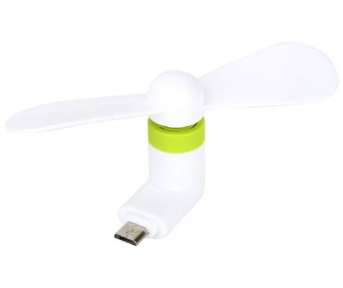 Мини вентилятор для телефона micro USB, белый