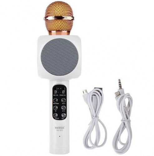Беспроводной Bluetooth караоке микрофон с колонкой WSTER WS-1816 белый