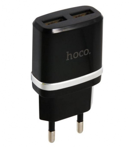 Сетевой блок питания HOCO C12 Dual USB Charger черный