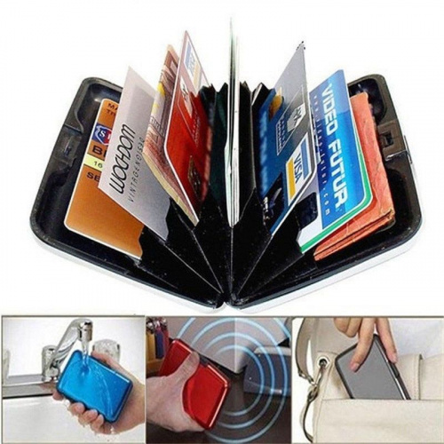 Кейс для кредитных карт Антивор Security Credit Card Wallet, голубой