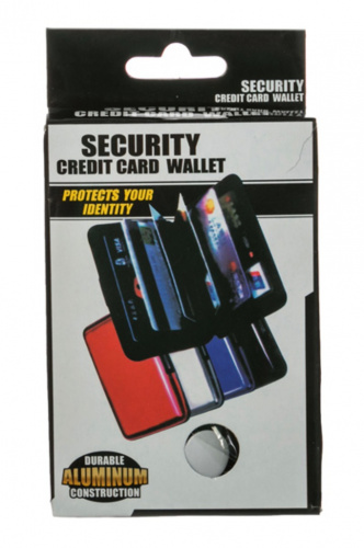 Кейс для кредитных карт Антивор Security Credit Card Wallet, голубой