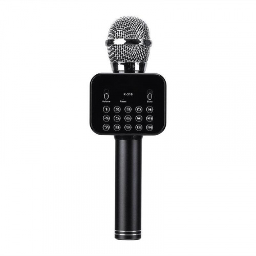 Беспроводной Bluetooth караоке микрофон K-316 с дисплеем (Черный)
