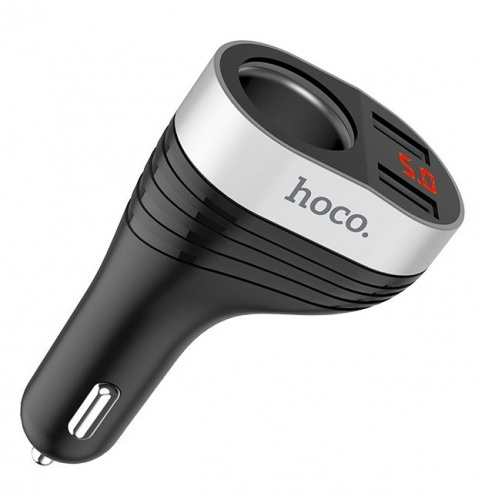 Разделитель автомобильный Hoco Z29 Regal digital display cigarette lighter car charger (2USB: 5V и 2.4A) Черный