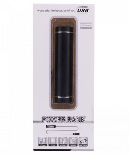 Аккумулятор Power Bank (Металлический Цилиндр) 2600mAh, фиолетовый