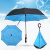 Зонт обратного сложения (зонт наоборот) Голубой