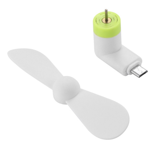 Мини вентилятор для телефона micro USB, белый