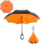 Зонт обратного сложения (зонт наоборот) Оранжевый