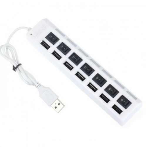 Концентратор USB 2.0 (хаб) 7 портов (белый)