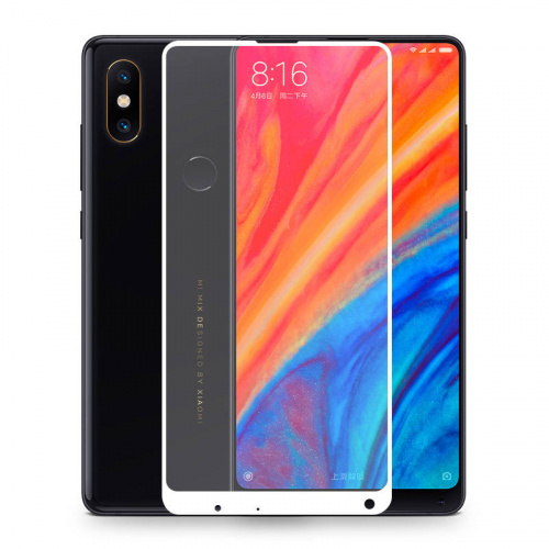 Защитное стекло с рамкой для Xiaomi Mi Mix 2S (белый)