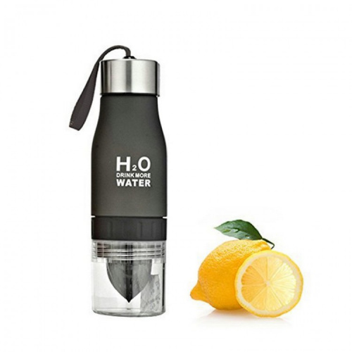 Бутылка для воды с соковыжималкой H2O WATER 600 мл, черная