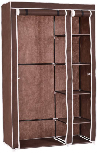Складной тканевый шкаф Clothes Rail With Protective Cover 28109 (коричневый)