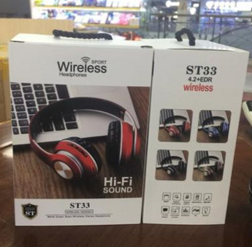 Беспроводные наушники Sport Wireless ST33, красный