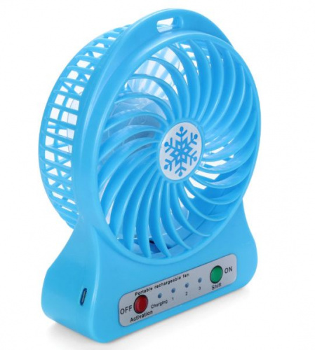 Настольный вентилятор Mini Fan на аккумуляторе синий