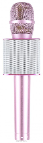 Беспроводной микрофон-караоке с встроенным динамиком Tuxun Q9 розовый