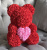 Мишка из роз 3D с сердцем, 40 см (Красный)