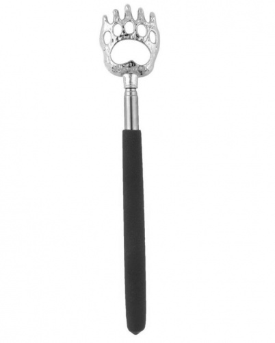 Чесалка - Лапа с пластмассовой ручкой, телескопическая, черная