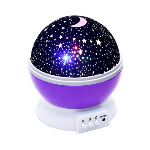 Светильник Ночник-проектор Star Master "Звездное небо" вращающийся фиолетовый