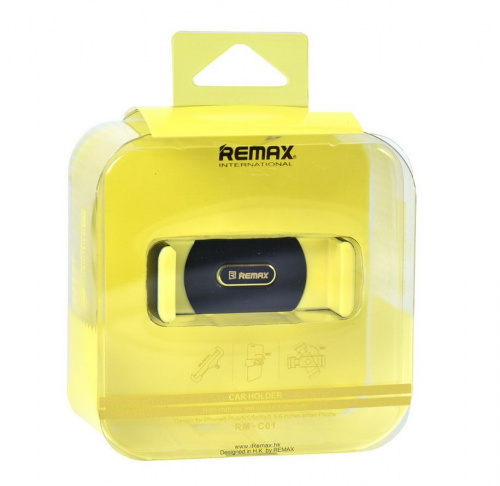 Универсальный держатель Remax RM-C01 в воздуховод, черный с желтым