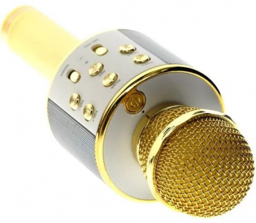 Беспроводной Bluetooth караоке микрофон WSTER WS-858 золотой