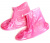 Защитные чехлы пончи для обуви от дождя и грязи с подошвой розовые размер L