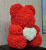 Мишка из роз 3D с сердцем, 40 см (Красный/белый)