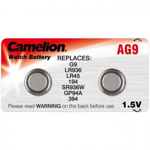 Батарейка для часов Camelion AG9 394A-LR936-194 1.5V, в блистере 10шт.
