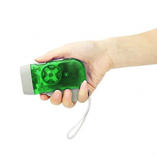 Фонарик-динамо ручной аккумуляторный Hand-Pressing Flash Light 2 LED, зеленый