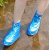 Защитные чехлы пончи для обуви от дождя и грязи с подошвой синие размер XL