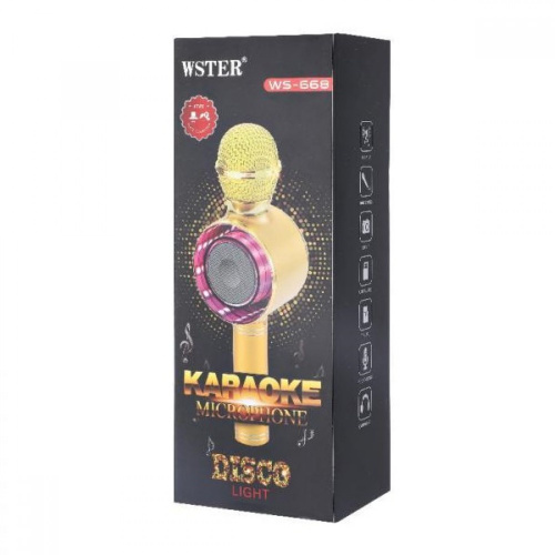 Беспроводной караоке-микрофон WSTER WS-668 розовое золото