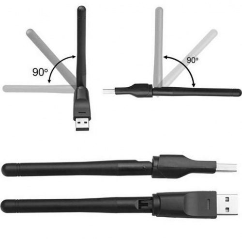 Беспроводной Wi-Fi USB адаптер с мини-антенной Wireless 802.11b/g/n, 300 Мбит/с