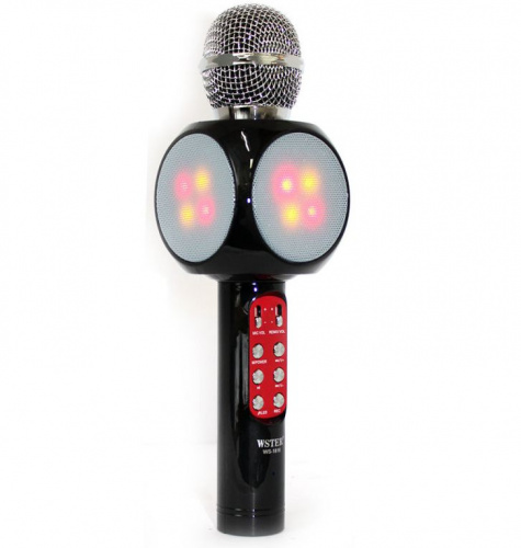 Беспроводной Bluetooth караоке микрофон с колонкой WSTER WS-1816 черный