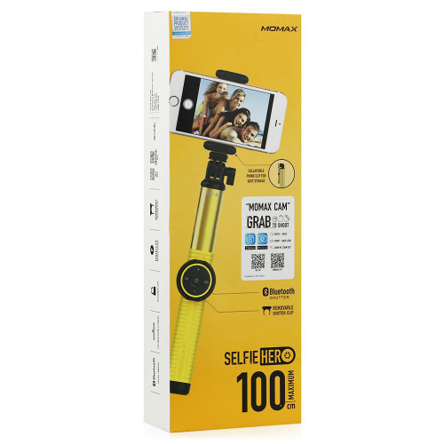 Монопод для селфи MOMAX Selfie Hero 100 см KMS7 желтый