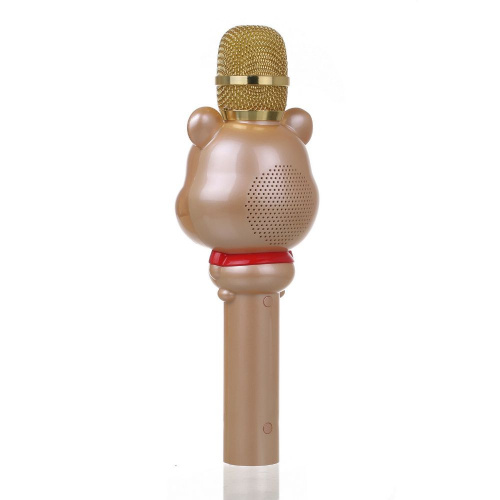 Микрофон для караоке беспроводной Медведь U70 золотистый