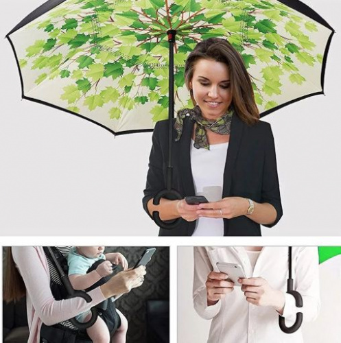 Зонт обратного сложения (зонт наоборот) Канадский клен