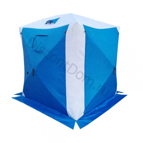 Палатка для зимней рыбалки Куб с утеплителем 2,2x2,2x2,35 м, синий