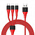 Кабель ROCK 3 in 1 Hi-Tensile Lightning - Micro USB - Type-C - USB red