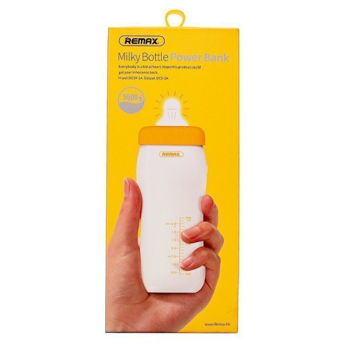 Аккумулятор внешний Remax RPP-29 Milky Bottle 5500 mAh, желтый