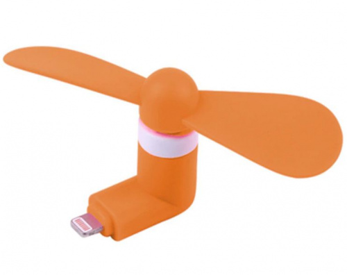 Мини вентилятор для телефона Lightning, оранжевый